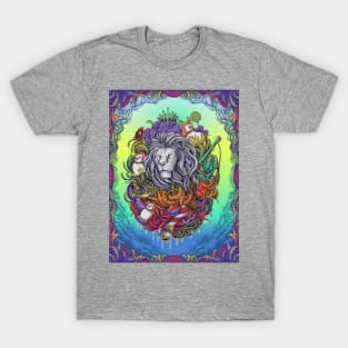 Lion Engraving Surrealism Artwork T-Shirt